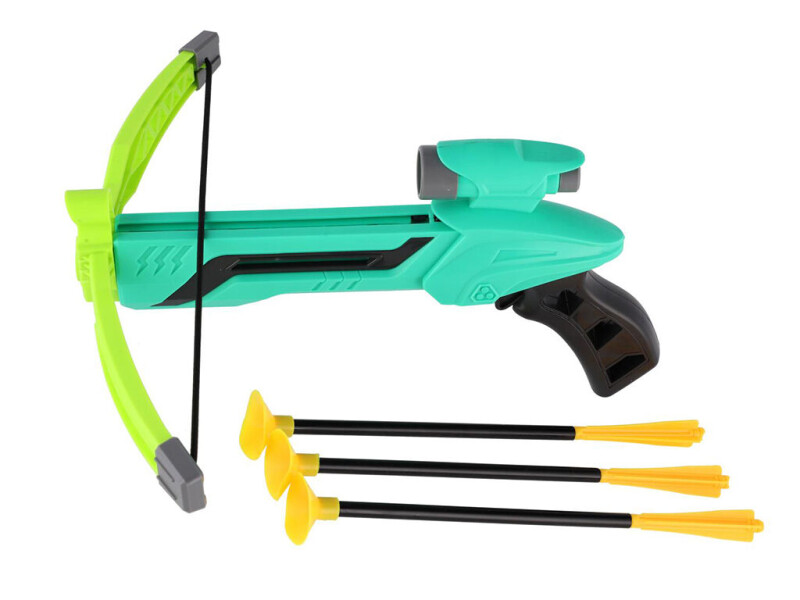 Pistole-kuše s lukem na přísavky 25cm + šípy 3ks